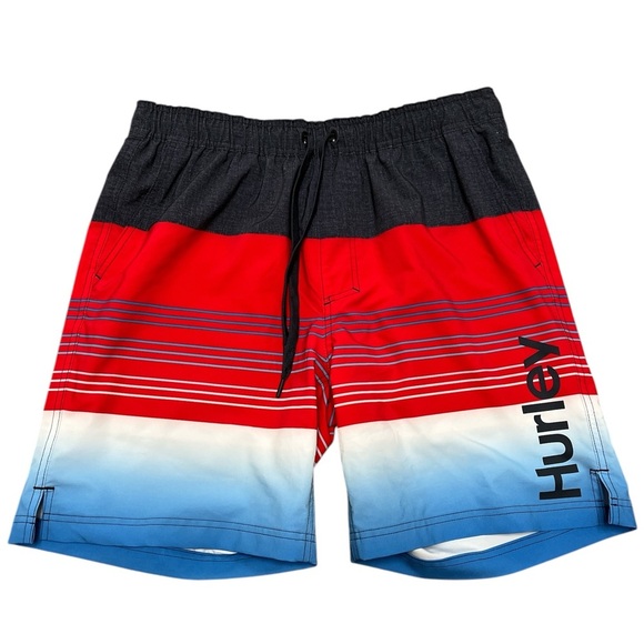 Hurley Other - Hurley red white and blue swim trunks